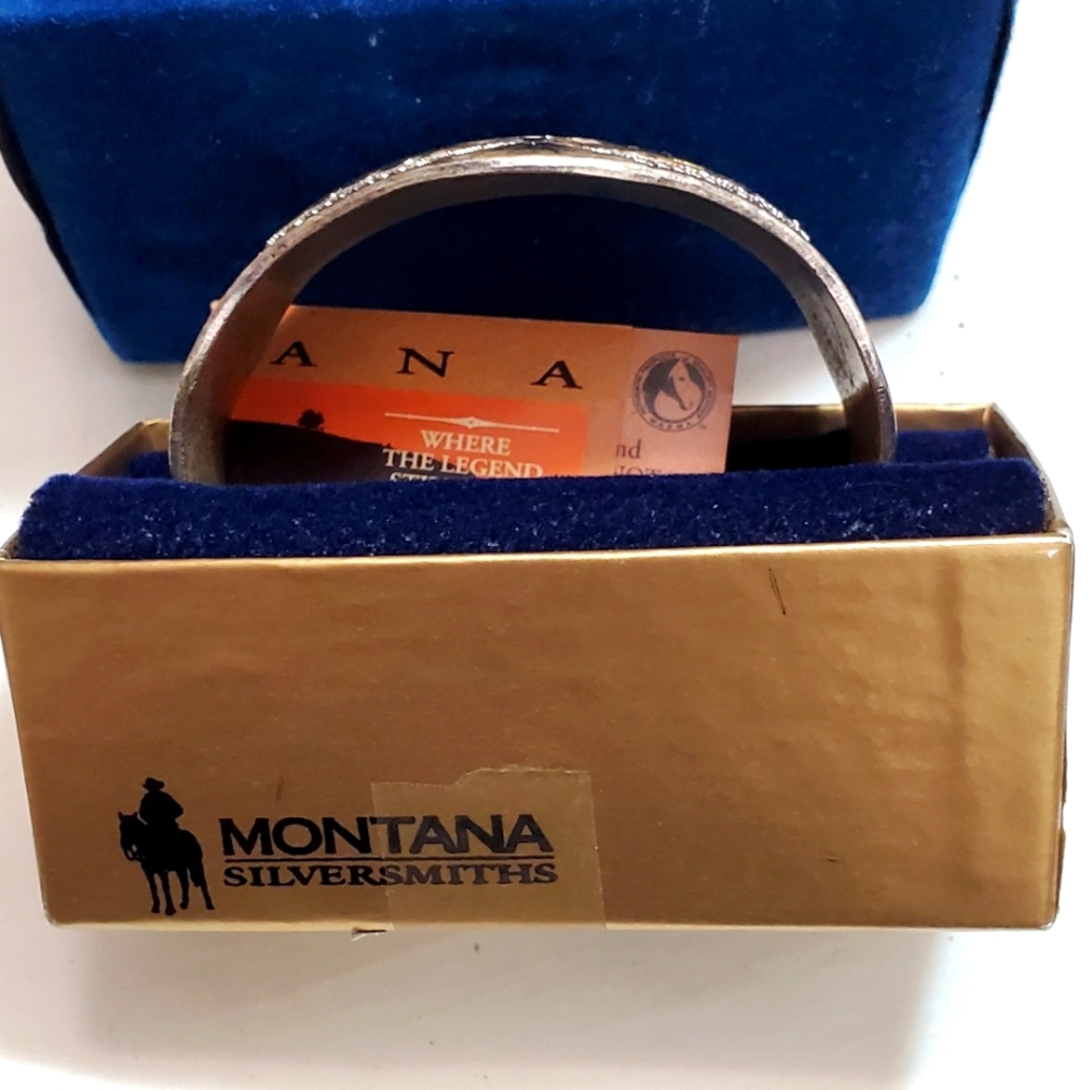 Gold & Silver Cuff 2 Tone Montana Silversmiths Original Velvet Box/Docs - Picture 10 of 13